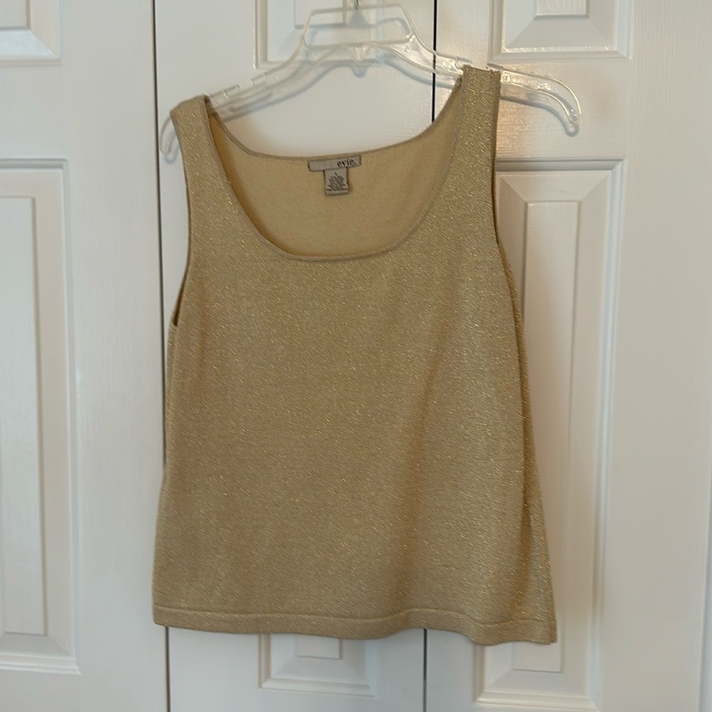 Gold, Silk (53%), dressy tank top, L